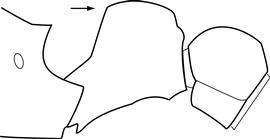 Lateral view of petiole, adult worker. Petiolar node is square shaped, with discrete and nearly flat anterior, dorsal and posterior faces. Separates  Tetramorium bicarinatum ,  T. caldarium ,  T. caespitum_cf ,  T. simillimum  and  T. tsushima  from other congeners.