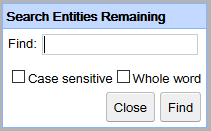 Search Entities Option Dialog